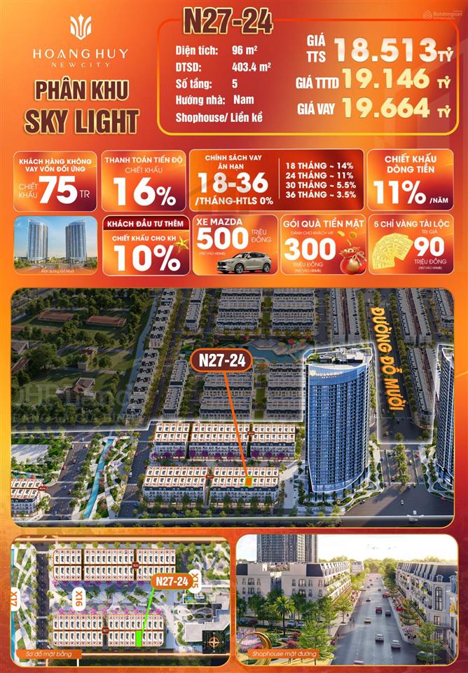 Mã căn 2724 hoàng huy new city shophouse siêu đỉnh | view pháo hoa cực đẹp vị trí đẹp,