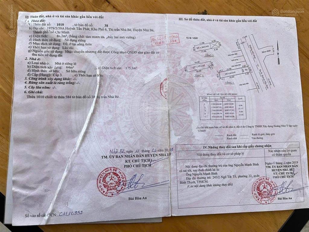 Bán nhà nguyên căn 3pn, 5wc, sân thượng 17/69 huỳnh thị đồng, nhà bè