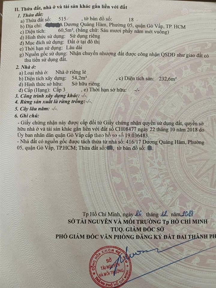 Bán nhà hẻm tòa án 416 dương quảng hàm