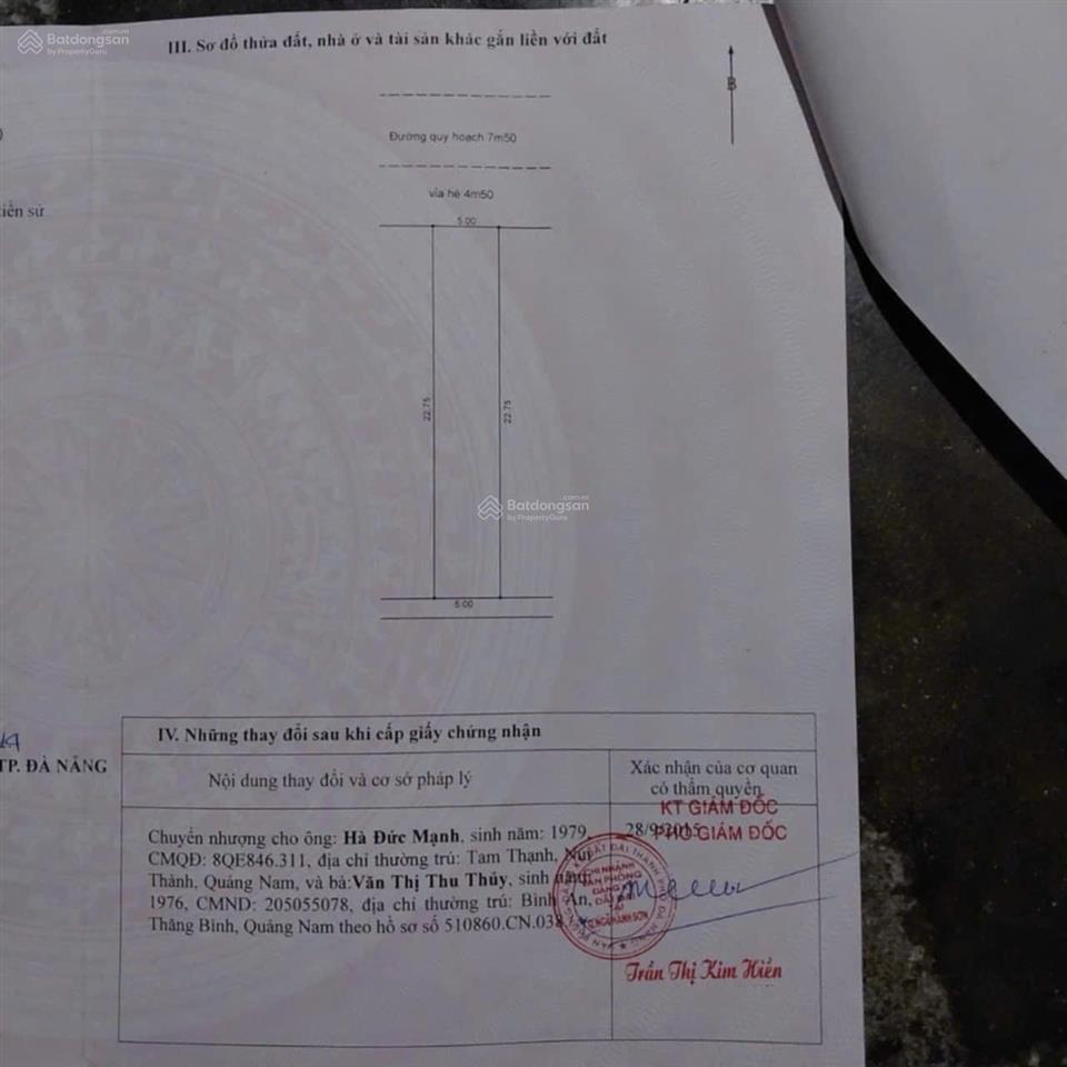 Chính chủ đi định cư cần bán gấp đất đường 7,5m nguyễn minh châu, làng đại học đà nẵng, 5,49 tỷ