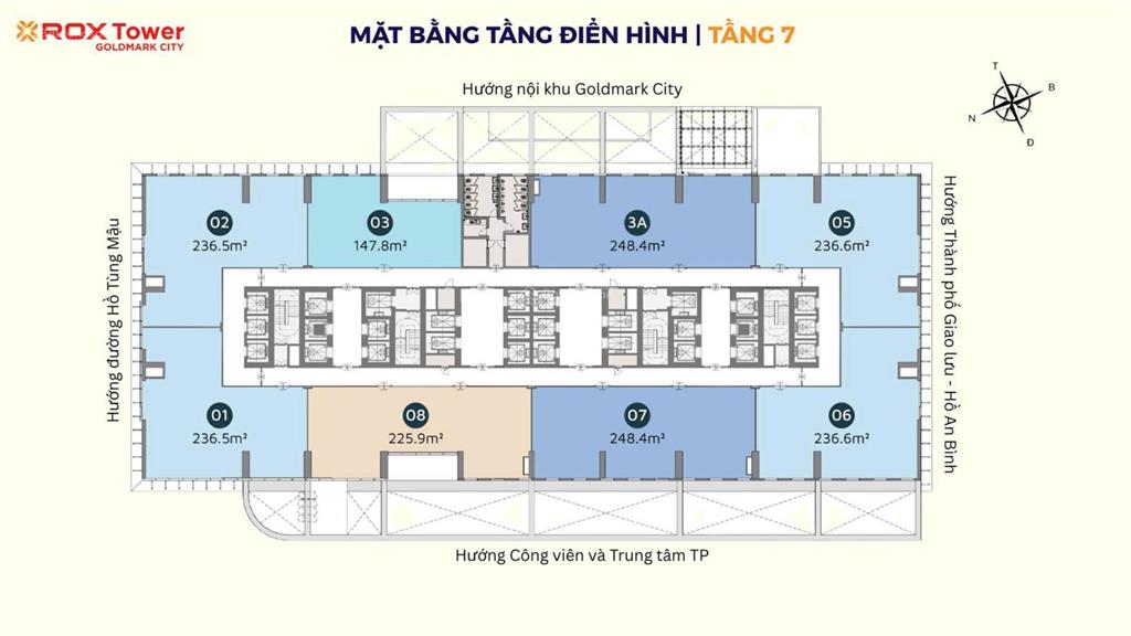 Bán & cho thuê sàn văn phòng hạng a 138m², 7,6 tỷ giữa trung tâm mỹ đình toà rox tower goldmarcity