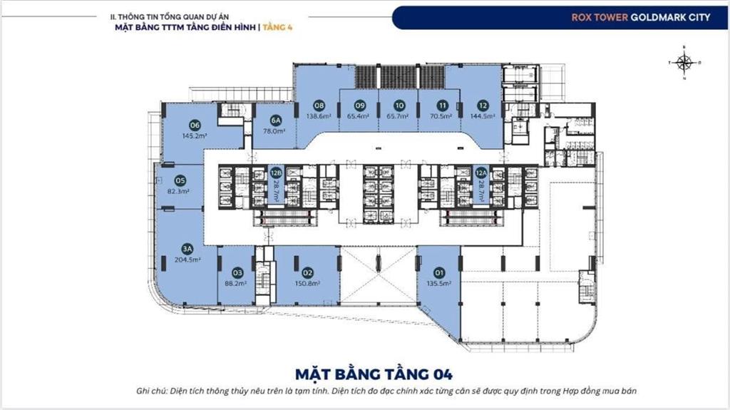 Bán gấp sàn văn phòng hạng a 138m2 giữa trung tâm mỹ đình tòa rox tower goldmark city