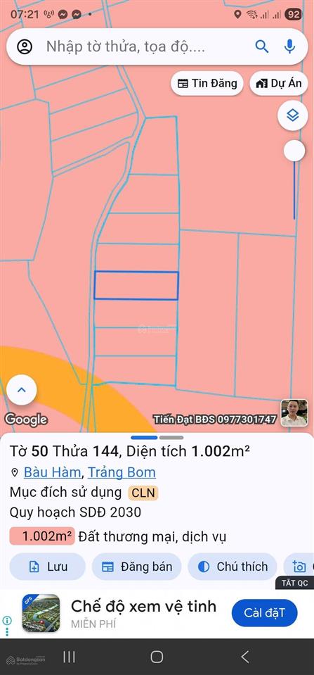 960 triệu sở hữu 1000m đất trồng cây gần hồ trị an đồng nai, quy hoặch du lịch tmdv