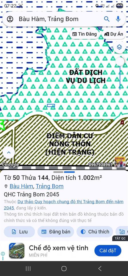 960 triệu sở hữu 1000m đất trồng cây gần hồ trị an đồng nai, quy hoặch du lịch tmdv
