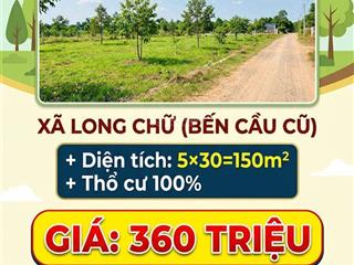 Bán đất long chữ 360 triệu bến cầu tây ninh 150m