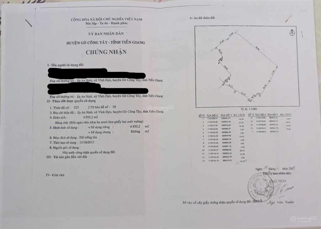 Bán đất cạnh trường tiểu học nguyễn thị tốt, tổng diện tích 5796m2, có 300m2 thổ cư.