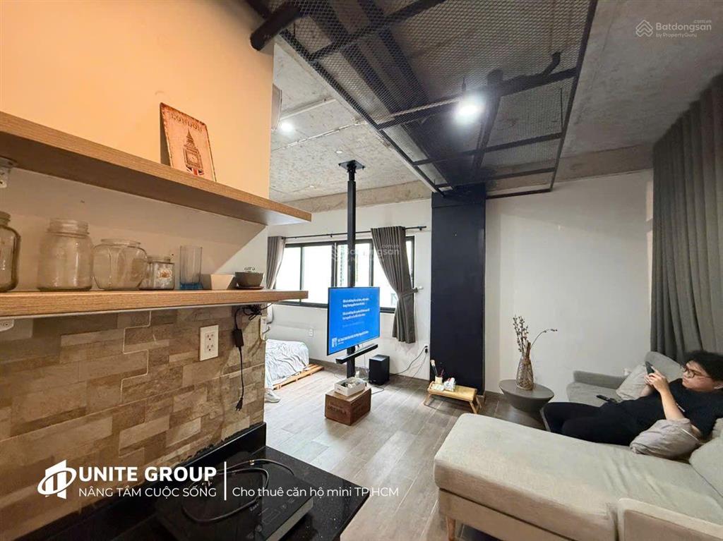 Cho thuê căn hộ 45m2 đầy đủ tiện nghi nội thất xịn tại nơ trang long, gần đh văn lang