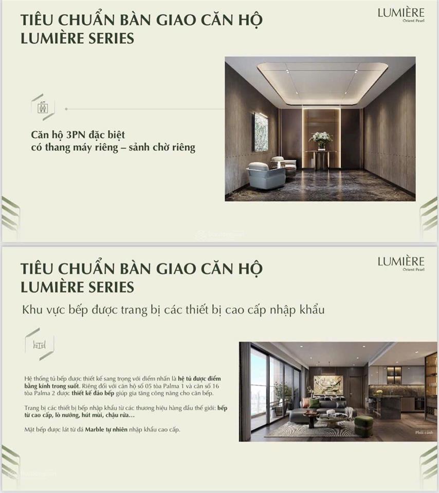 Studio  1 phòng ngủ lumiere orient pearl tầng trung giá rẻ hơn hđmb 100 triệu