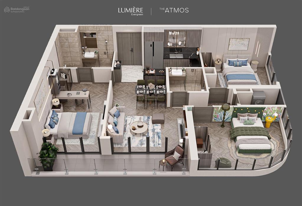 Bán căn hộ 3pn90m9 tỷ tòa lumiere evergreenvvip vinhomes smart city