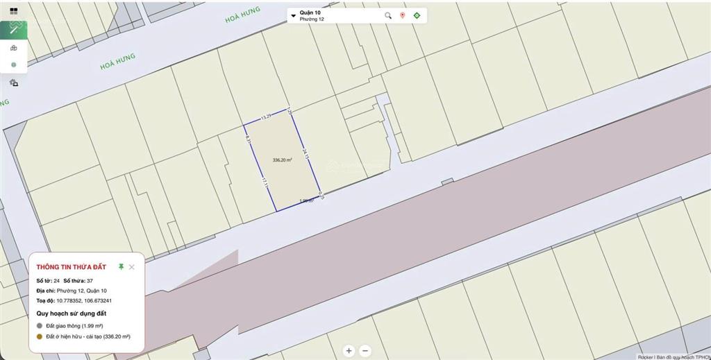 Ngộp! đất đẹp hòa hưng q10. dt 13.3x25m (330m2). xd hầm/7tầng. giá chỉ 175tr/m2 (57.7 tỷ)