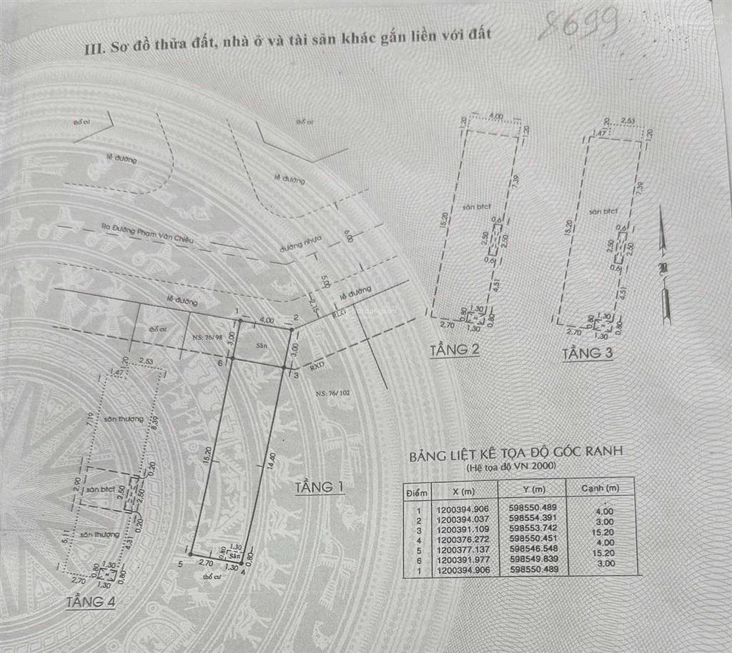 Lê văn thọ hẻm xe tải 10m  4 tầng  dt 4 x 19 cn 73m2 hẻm thông kinh doanh vip chỉ 9,5 tỷ