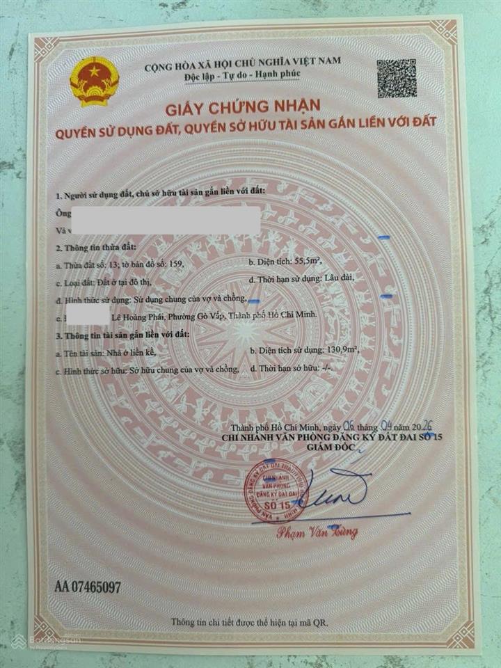 Bán nhà riêng tại lê hoàng phái 55,5m2, 4pn, 3wc, q.gò vấp chỉ 3 tỷ sở hữu ngay