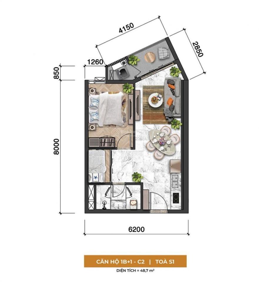 Bán lại suất ngoại giao căn 1pn+ tại dự án sun symphony residence đà nẵng