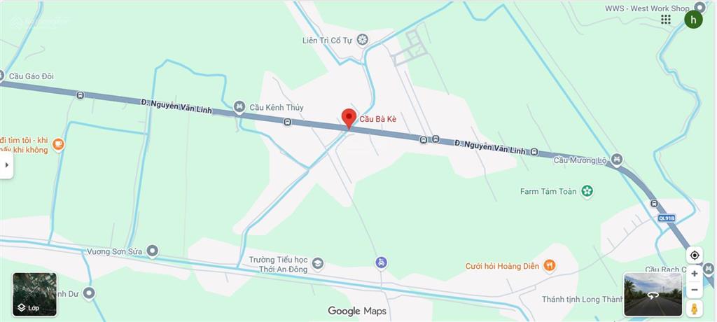Chính chủ bán đất 2.939,7m2, mặt tiền quốc lộ 91b, thới an đông ( ngay cầu bà kè)