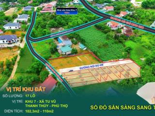 330 triệu, bán đất ở đường tỉnh lộ 317, xã tu vũ, thanh thủy, phú thọ, 105m2 giá siêu hời