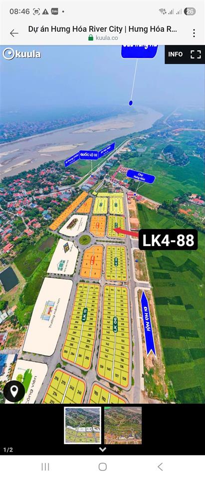 Đất nền dự án hưng hóa tam nông phú thọ, giá chỉ 1.6 tỷ, 85m2, đường vào rộng 24m, tiện xây dựng