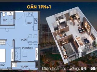 Căn 1pn+ beverly cao cấp 55m2 giá 3,3 tỷ