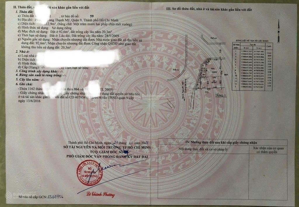 Nóng! bán trong 15 ngày, giá chỉ 5,9 tỷ, 113m2 đất thổ cư ngang 8m đối diện vinhomes q9 thủ đức