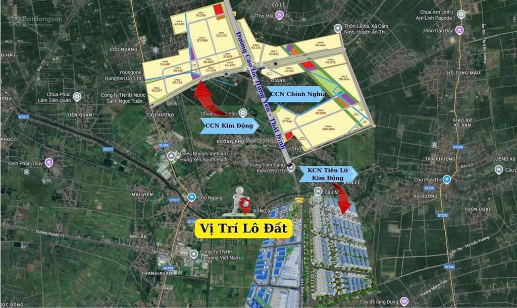 1 tỷ 050 đất odt trung tâm kim động 60m đón sóng cao tốc hưng yên  thái bình & kcn
