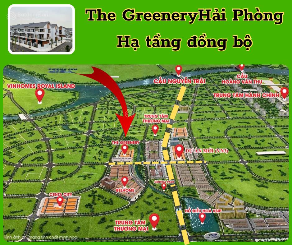 Bán nhà liền kề dự án khu đô thị vsip, đường lê hồng phong kéo dài, thủy nguyên, giá 4,6 tỷ, 75m2