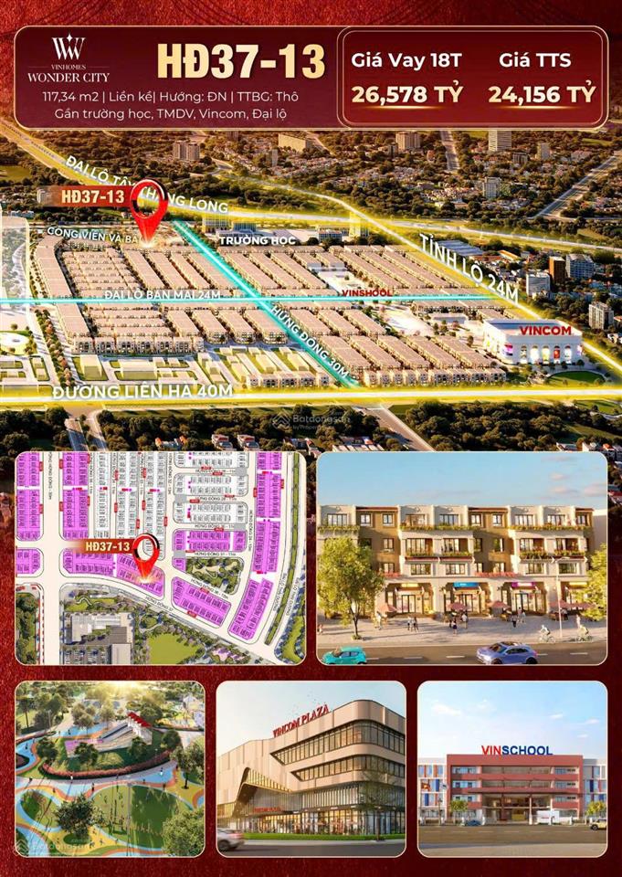 Duy nhất căn ngoại giao duy nhất, mặt đường lớn 30m, gần trường học, tmdv, vincom,  0945 395 ***