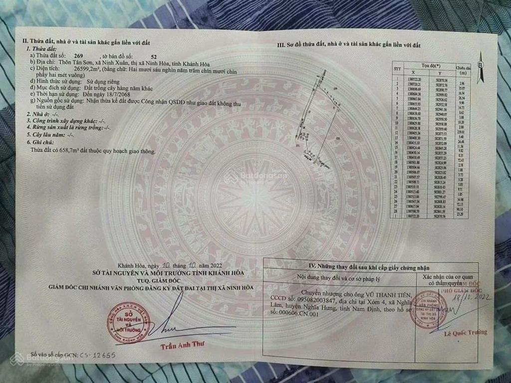 Bán lô góc 2 mặt tiền ninh xuân