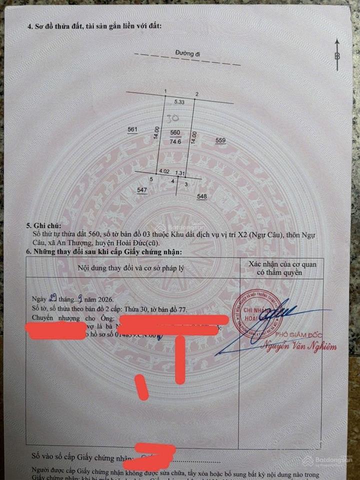 Đất dịch vụ x2 ngự câu, xã an thượng (an khánh)