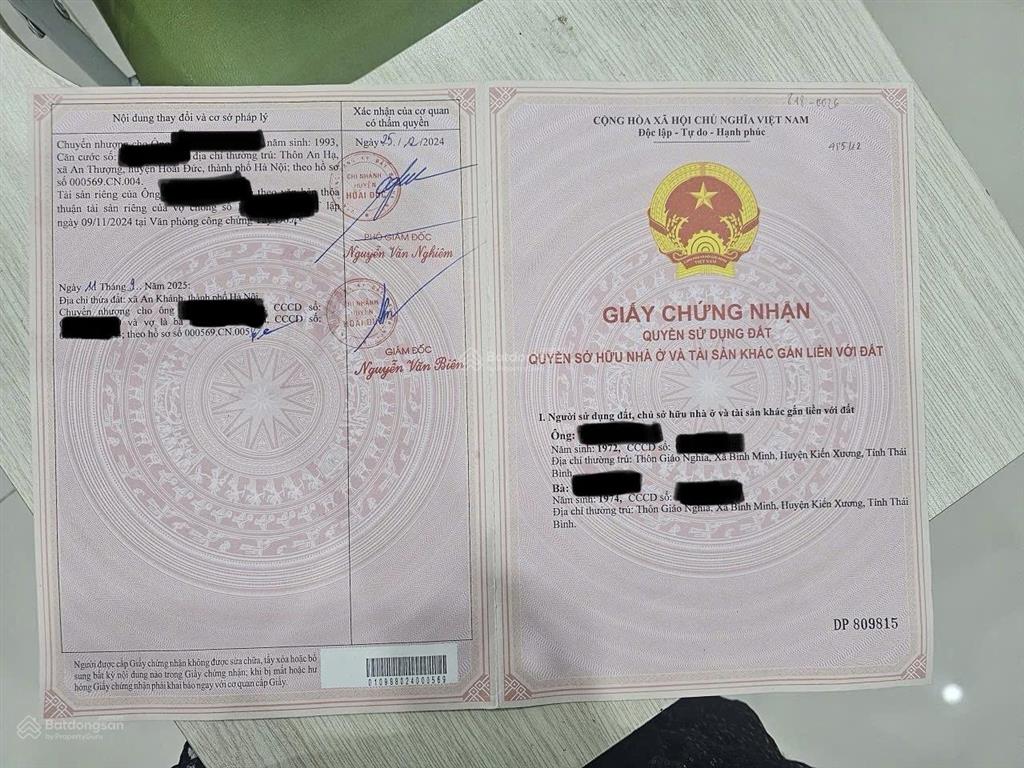 Đất thổ cư xóm ngò, thôn an hạ, xã an thượng (an khánh)