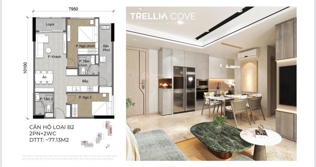 Bán căn hộ cao cấp tầng 16 view sông  view kênh  trellia cove  kđt mizuki park
