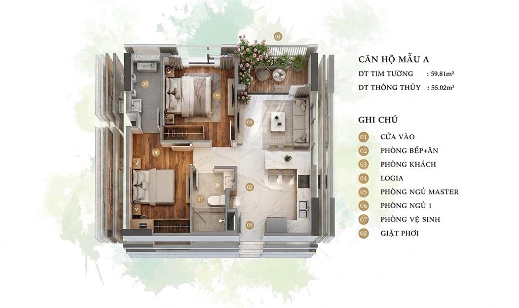 Bán căn hộ cao cấp tầng 16 view sông  view kênh  trellia cove  kđt mizuki park