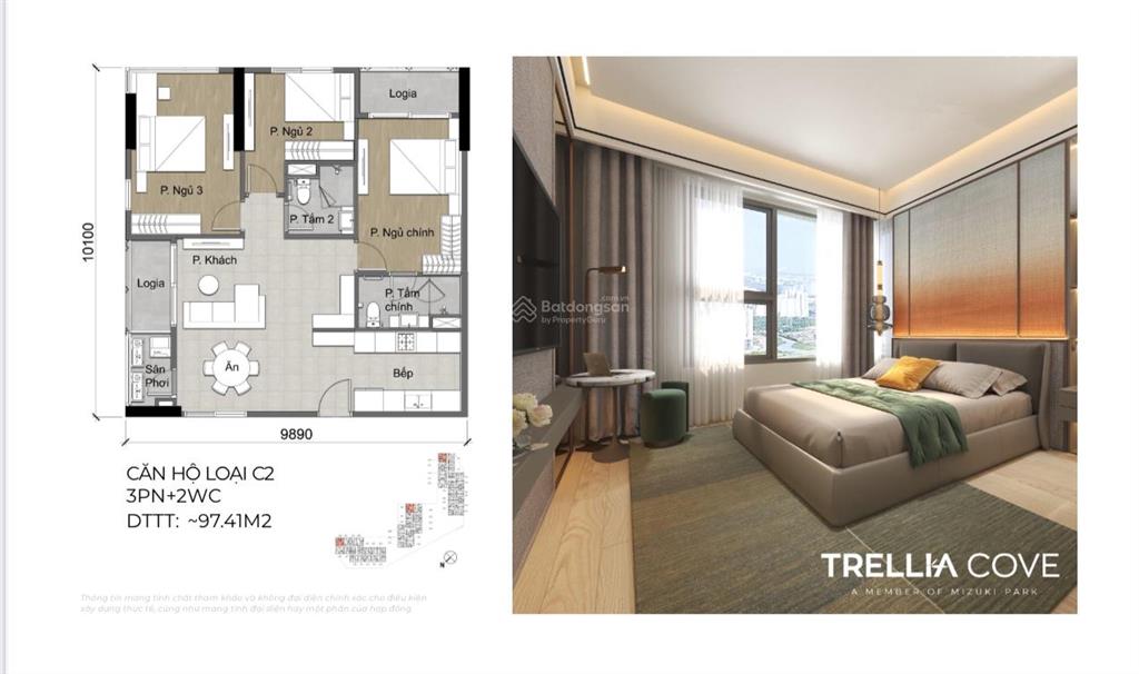 Bán căn hộ cao cấp tầng 16 view sông  view kênh  trellia cove  kđt mizuki park