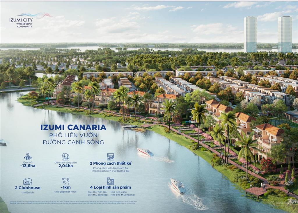 Nhà phố vườn ven sông izumi city  chỉ cách vinhomes quận 9 qua cầu đồng nai 2  sân vườn 54m2