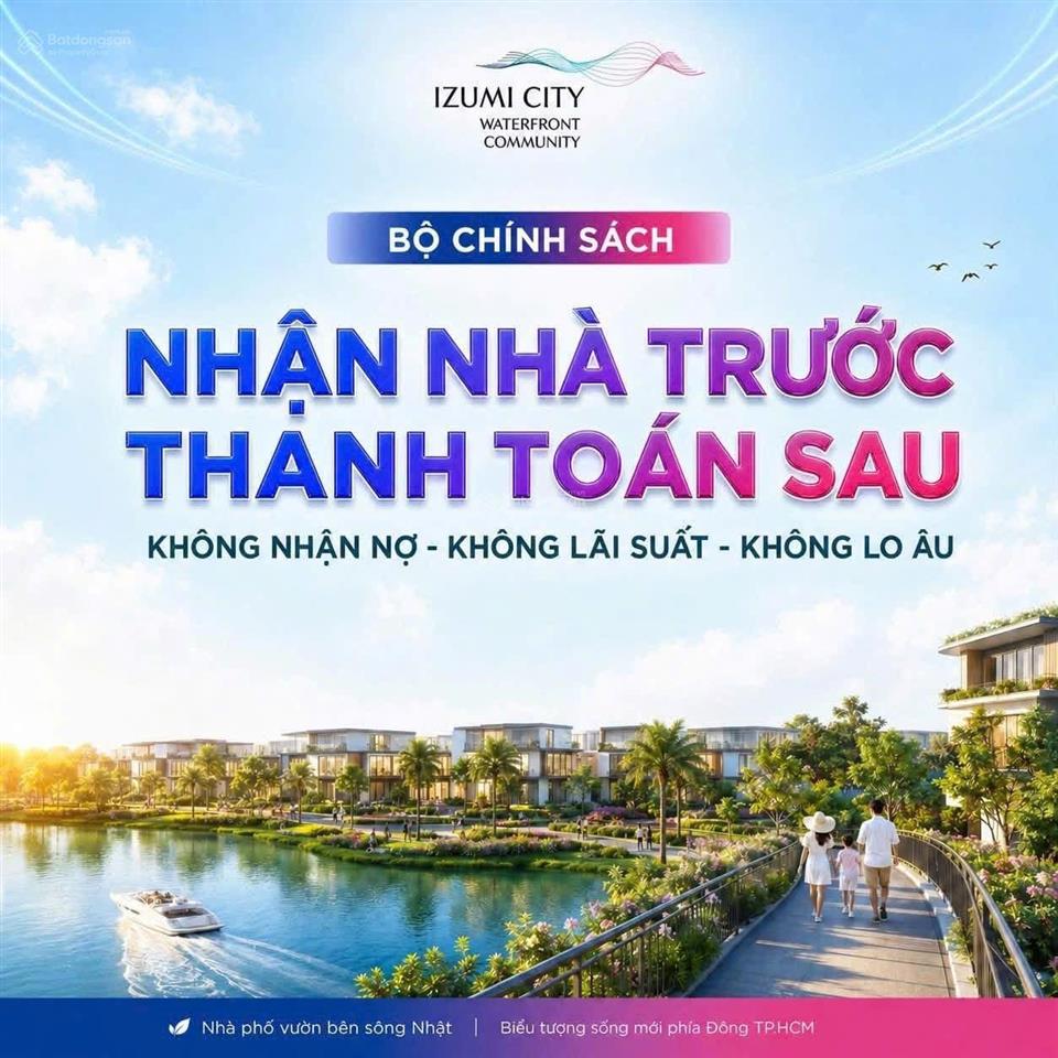 Nhà phố vườn ven sông izumi city  chỉ cách vinhomes quận 9 qua cầu đồng nai 2  sân vườn 54m2