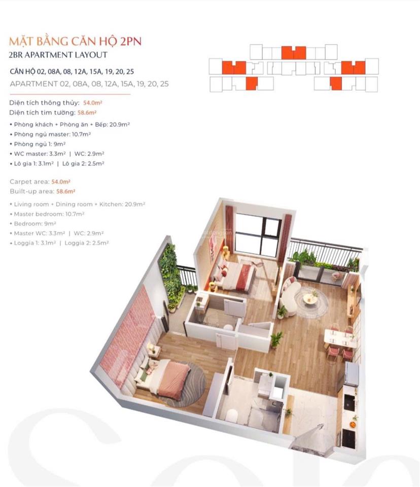 Giá rẻ 3,6 tỷ bao phí bán căn 2pn2vs tòa g2 the sola park view bể bơi