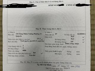 Bán nhà riêng tại đường tùng thiện vương, 10,8 tỷ, 56,4m2, quận 8, tp.hcm