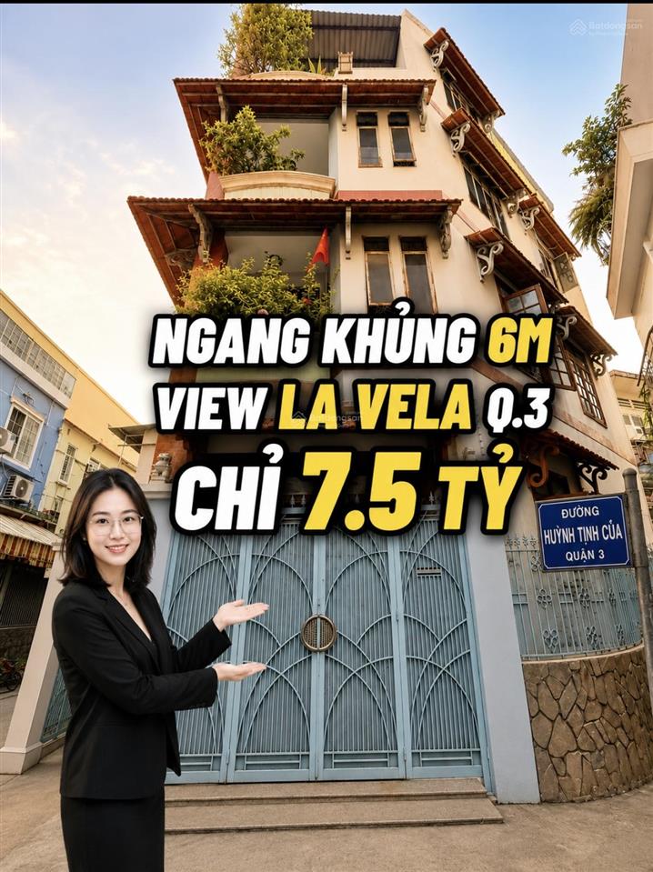 Không có căn thứ 2! nhà q3 4 tầng 5pn, ngang khủng 6x9m giá rẻ 7.5 tỷ