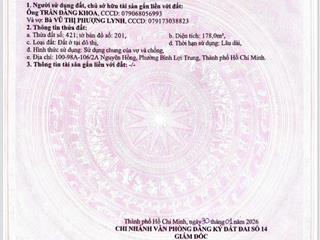 Chính chủ bán đất nguyên hồng, phường bình lợi tp. hcm, dt 155,6m², giá 29.9 tỷ