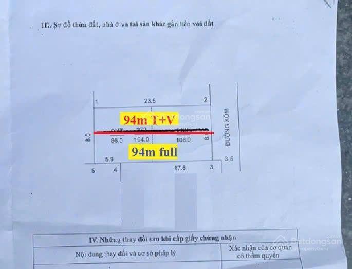 Bán 94m2 full thổ lũng vị, phú nghĩa, hà nội