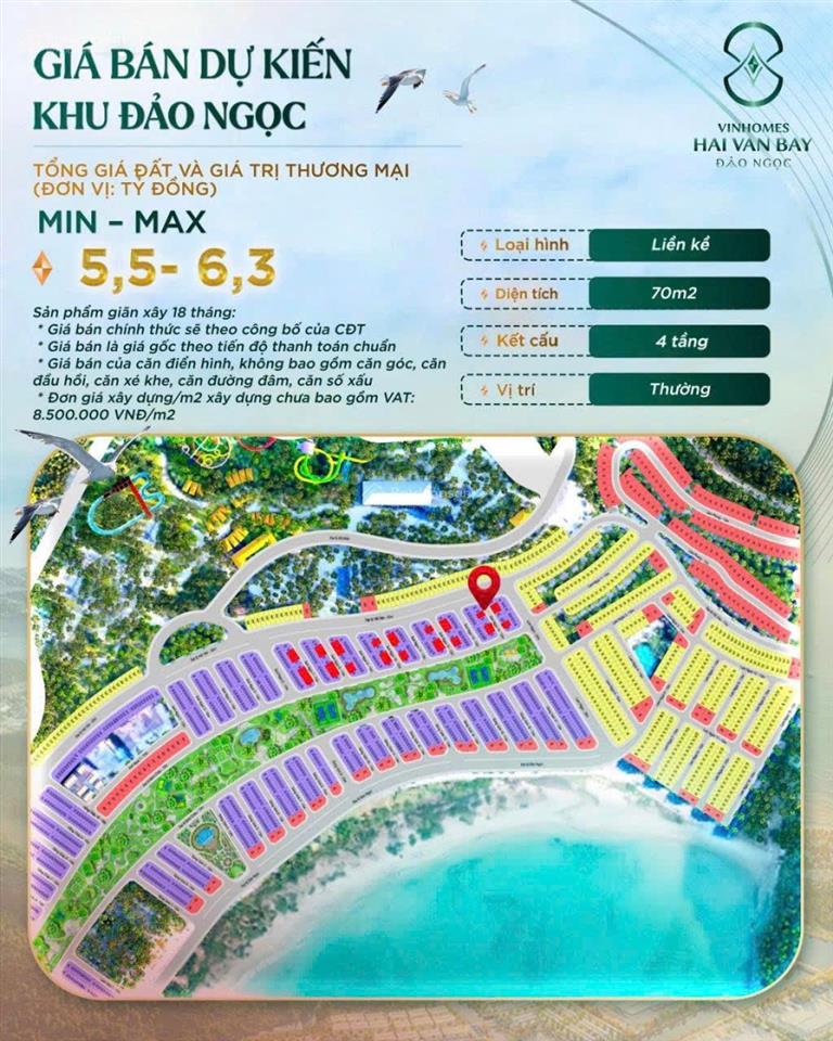 Bảng hàng đợt 1 phân khu đảo ngọc, view trực diện biển, giá trực tiếp từ chủ đầu tư chỉ 5,5 tỷ