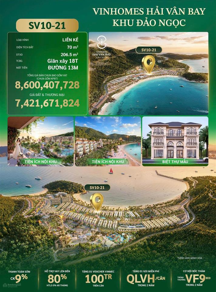 Bán căn liền kề đường sóng vịnh 10  21 , cạnh căn góc, sát biển, dự án vinhomes hải vân bay