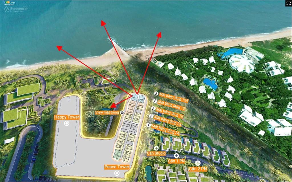 Bán căn 2pn 65m2 trực diện biển maia hồ tràm giá 5.160 tỷ (full). tầng 29, view đông nam, đông bắc
