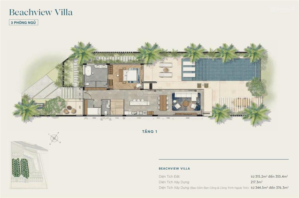 1 căn beachview villa ixora hồ tràm duy nhất suất nội bộ, giá 27 tỷ (chưa trừ ưu đãi)  dt 373,65m2