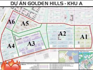 Chính chủ cần bán lô đất nền biệt thự a1 golden hill đông nam, ngang 7,5m sổ sẵn cá nhân