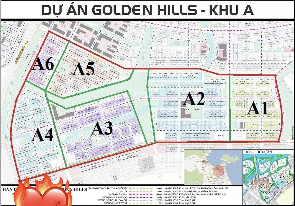 Cần bán lô đất nền biệt thự golden hill đối diện công viên lớn khu a ngang 7,8m