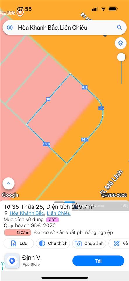 Bán lô góc đường mê linh 209m2 đà nẵng, thuận lợi xây căn hộ và khách sạn khai thác dòng tiền