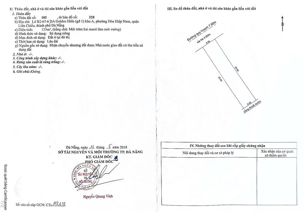 Sụp hầm lô đất nền a1 golden hill khu dân cư sầm uất, 125m2 hướng tây bắc, sổ sẵn nhà