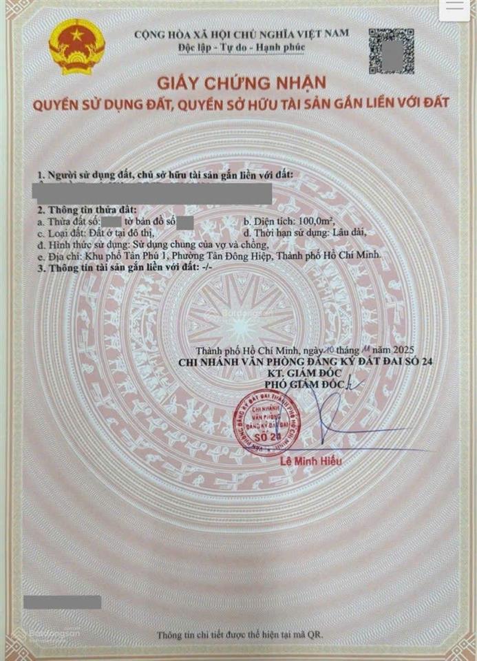 Nhà phố 100m mặt tiền lê hồng phong, phường tân đông hiệp, tp dĩ an