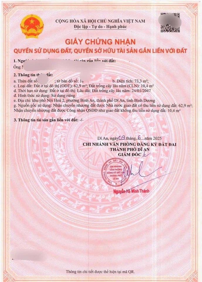 Nhà 73m cấp 4 gần nhà thờ bình an, phường bình an , tp dĩ an.