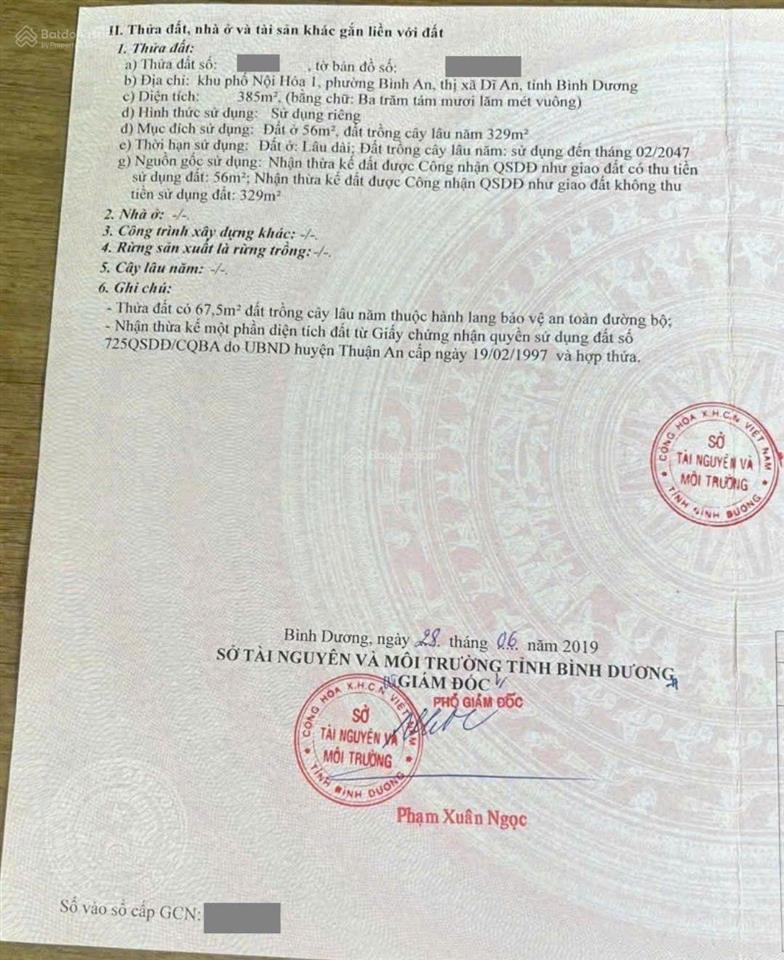 Đất xây biệt thự 385m ngang 12m gần làng đại học quốc gia, phường bình an, tp dĩ an.