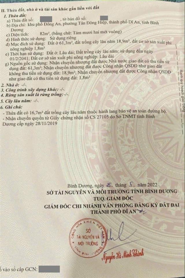 Đất mặt tiền kinh doanh bùi thị cội trung tâm y tế dĩ an, phường tân đông hiệp, tp dĩ an